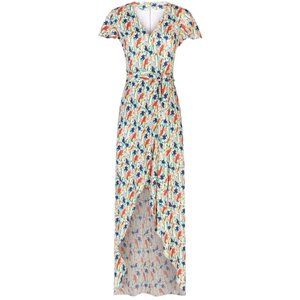 Alice + Olivia Adrianna Bird Party Mock-Wrap Maxi Dress